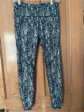 Sweaty Betty Beetle Blue Herringbone Print Power Leggings, Small